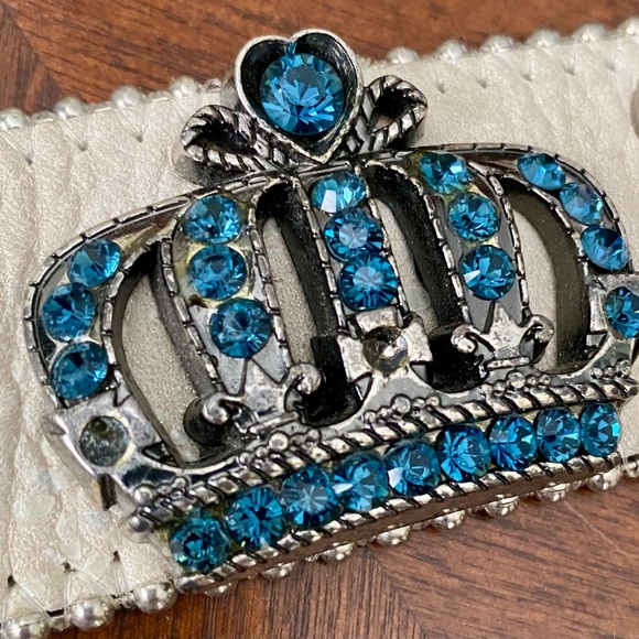 BB SIMON $595 Vintage Crown Collection Crystal Leather Cowgirl Rocker Belt 38 - Picture 6 of 15